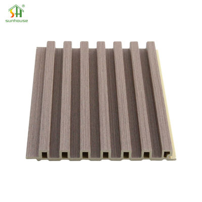 Wooden Grain WPC Wall Fluted Panel Waterproof PVC WPC Wall Cladding Wall Decor Panel