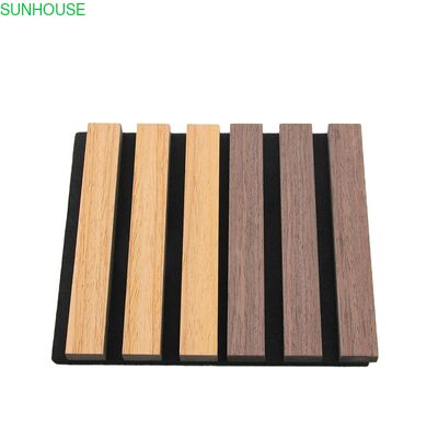 İyi bir fiyat. Modern Design Natural Veneer Oak Polyester Acoustic Slat Wall Panel Wooden Decorative Panel for Living Room Graphic Solution çevrimiçi