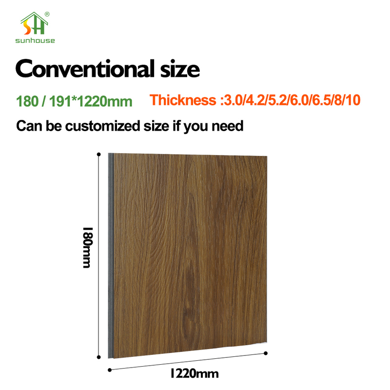 100% Real Wood Medium Plank (5.1-6.9in) SPC Click Flooring with Bf1-S1 Fire Reaction for Modern Indoor Applications