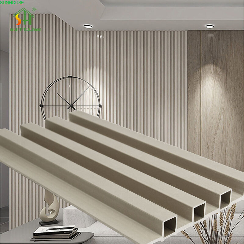 Spot Goods Waterproof WPC Wall Panel for Interior Design Fluted PVC Wooden Core Panel with Sag Resistance for Hotel Application