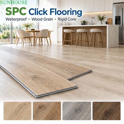 İyi bir fiyat. 4mm 5mm 6mm SPC Click Flooring Sıkı Çekirdek Vinyl Plank Kalınlığı Seçenekleri Konut ve Ticari Projeler için çevrimiçi
