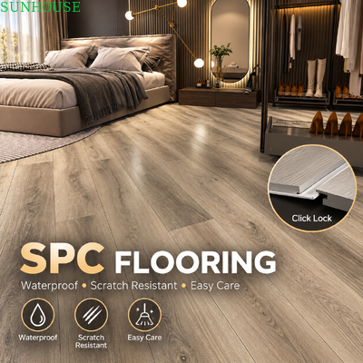 İyi bir fiyat. Küresel Bina Projeleri İçin EN ASTM FloorScore Uyumluluğuna Sahip Sert Çekirdekli Vinil Plank SPC Tıklamalı Döşeme çevrimiçi